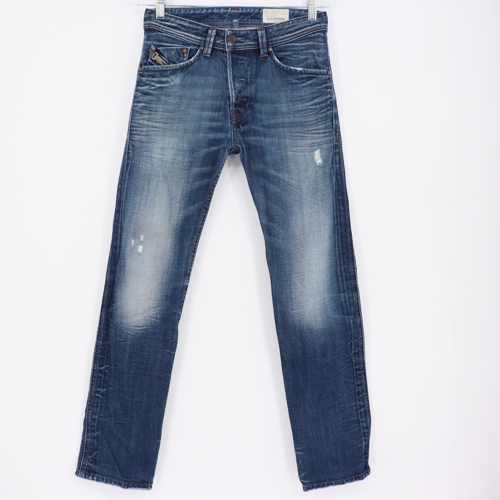 Diesel Darron Regular Slim Tapered Jeans Mens Size 26x30 Button Fly Distressed